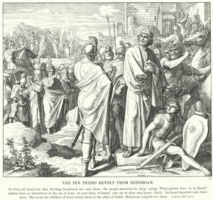 La rivolta delle dieci tribù contro Roboamo (incisione) da Julius (after) Schnorr von Carolsfeld