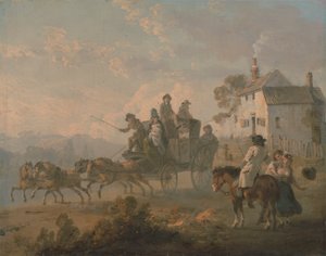 Una diligenza su una strada di campagna
