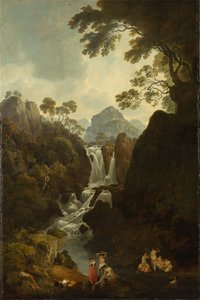 Cascata con bagnanti