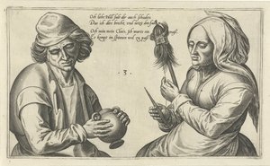 Donna che fila con il marito Woordspelingen over de relatie tussen man en vrouw (serie) da Julius Goltzius