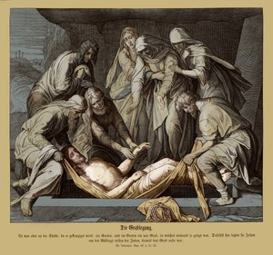 Sepoltura di Gesù, Vangelo di Giovanni da Julius Schnorr von Carolsfeld