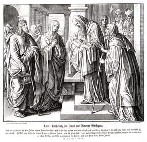 Cristo è presentato nel tempio, Vangelo di Luca da Julius Schnorr von Carolsfeld