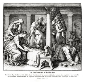 La morte del figlio di Davide e Betsabea, 2 Samuele da Julius Schnorr von Carolsfeld
