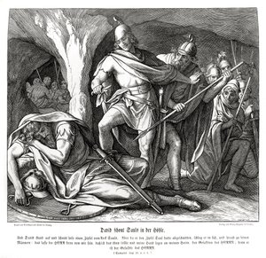 Davide risparmia la vita di Saul da Julius Schnorr von Carolsfeld