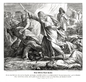 Elia uccide i profeti di Baal da Julius Schnorr von Carolsfeld