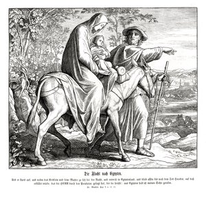 Fuga in Egitto, Vangelo di Matteo da Julius Schnorr von Carolsfeld