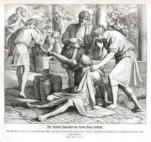 Cam vede la nudità di suo padre, Genesi da Julius Schnorr von Carolsfeld