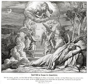 Il sogno di Giacobbe della scala verso il cielo, Genesi da Julius Schnorr von Carolsfeld
