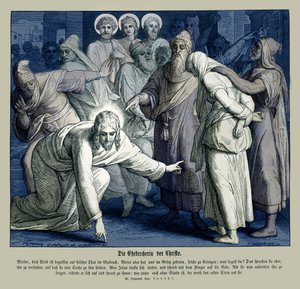 Gesù e la donna adultera, Vangelo di Giovanni da Julius Schnorr von Carolsfeld