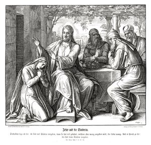 Gesù e la donna peccatrice, Vangelo di Luca da Julius Schnorr von Carolsfeld