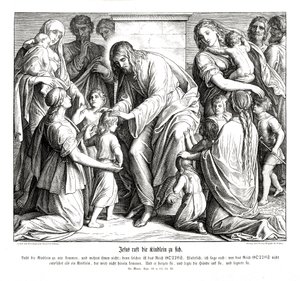 Gesù chiama i bambini a sé, Vangelo di Marco da Julius Schnorr von Carolsfeld
