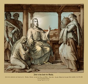 Gesù nella casa di Marta, Vangelo di Luca da Julius Schnorr von Carolsfeld