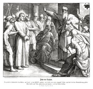 Processo di Gesù davanti a Caifa, Vangelo di Matteo da Julius Schnorr von Carolsfeld