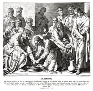Gesù lava i piedi dei suoi discepoli, Vangelo di Giovanni da Julius Schnorr von Carolsfeld