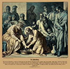 Gesù lava i piedi ai suoi discepoli, Vangelo di Giovanni da Julius Schnorr von Carolsfeld