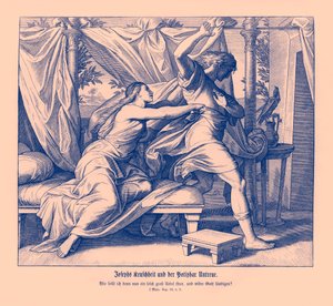 Giuseppe rifiuta di giacere con Potifar, Genesi da Julius Schnorr von Carolsfeld