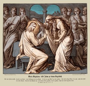 Maria Maddalena unge Gesù, Vangelo di Matteo da Julius Schnorr von Carolsfeld