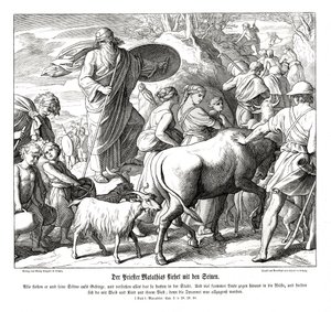 Mattatia e i suoi figli fuggono dalla città da Julius Schnorr von Carolsfeld