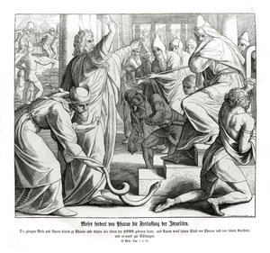 Mosè chiede la liberazione degli Israeliti, Esodo da Julius Schnorr von Carolsfeld
