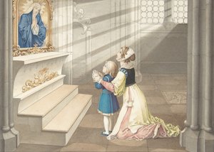 Madre e figlia in preghiera, ca. 1811-17 da Julius Schnorr von Carolsfeld