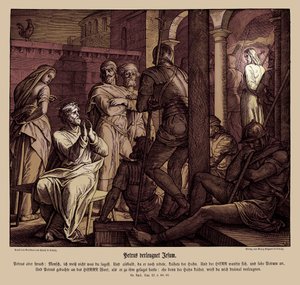 Pietro rinnega Gesù, Vangelo di Luca da Julius Schnorr von Carolsfeld