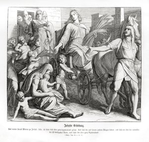 Il faraone fa di Giuseppe un capo in Egitto, Genesi da Julius Schnorr von Carolsfeld