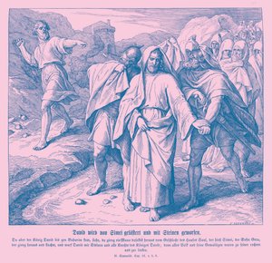 Simei maledice e lancia pietre a Davide, 2 Samuele da Julius Schnorr von Carolsfeld