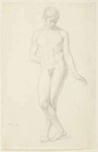 Studio di un giovane nudo in piedi da Julius Schnorr von Carolsfeld