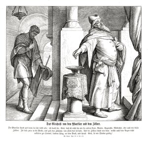 Il fariseo e il pubblicano, Vangelo di Luca da Julius Schnorr von Carolsfeld