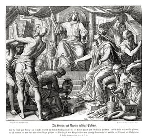 La regina di Saba onora il re Salomone