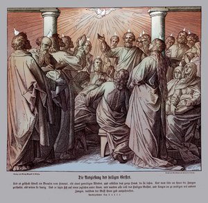 Gli apostoli sono riempiti di Spirito Santo, Atti da Julius Schnorr von Carolsfeld