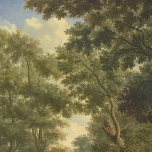 Paesaggio Arcadico, uno di una serie di dieci murali nella sala del giardino del piano principale della casa di Amsterdam Herengracht 524 da Jurriaan Andriessen