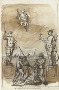 Commercio e Navigazione, decorazione al Nieuwmarkt, 1795 (Commercio e Navigazione)