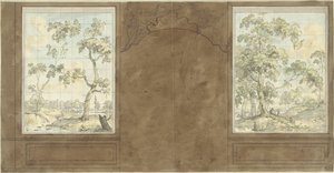 Progetto per la parete della sala di Jan de Groot, Keizersgracht 187 da Jurriaan Andriessen