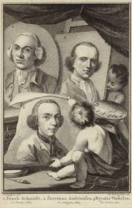 Ritratti di Izaak Schmidt, Jurriaen Andriessen e Reinier Vinkeles da Jurriaan Andriessen