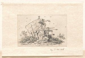 Putti con simboli relativi alla VOC, camera di Amsterdam e il gallo francese