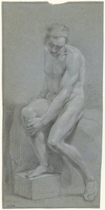 Nudo maschile seduto, con la mano sinistra sul ginocchio destro