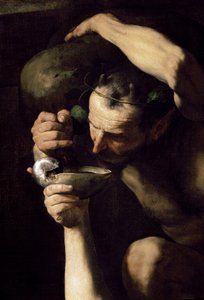 Silenus ubriaco - Il sileno ubriaco (dettaglio) da Jusepe de Ribera
