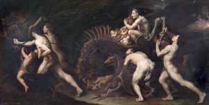 La Carcasse: una strega disegnata sullo scheletro di un mostro