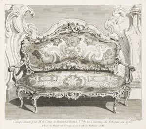 Divano eseguito per il conte di Bielinski Gran M.llo della Corona di Polonia nel 1735; Divano eseguito per il conte di Bielinski nel 1735, 4a lastra da Juste Aurèle Meissonnier