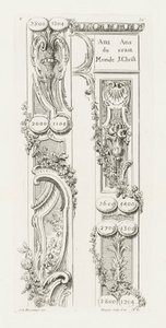 Disegno di frammenti del bordo da Juste Aurèle Meissonnier