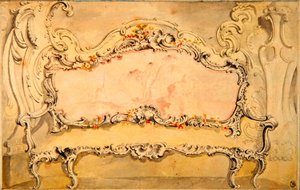 Design di un divano per il conte Bilenski da Juste Aurèle Meissonnier