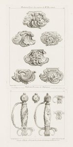 Manico di spada in onore del matrimonio del re nel 1725, pl. 52 in Oeuvre de Juste-Aurele Meissonnier da Juste Aurèle Meissonnier