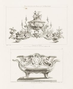 Neuvième Livre des Oeuvres de J.A. Meissonnier, Surtout de Table (Nona serie di opere di J.A. Meissonnier) da Juste Aurèle Meissonnier