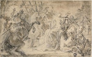 Zenobia circondata da soldati a cavallo da Justus van Egmont