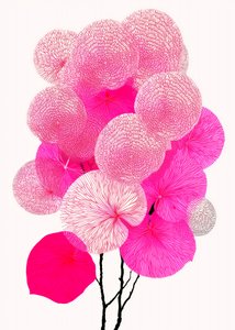 Motivi botanici rosa in stile moderno