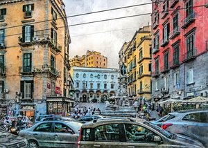 Acquerelli della città di Napoli, Italia (13)