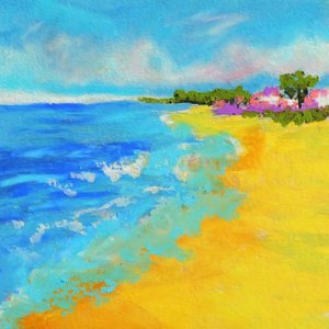Vivaci onde sulla spiaggia