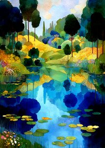Riflessi vivaci sul lago
