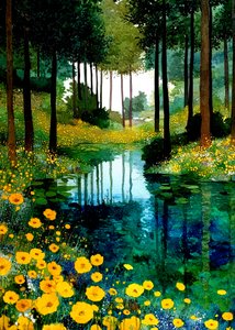 Un vivace ruscello nel bosco